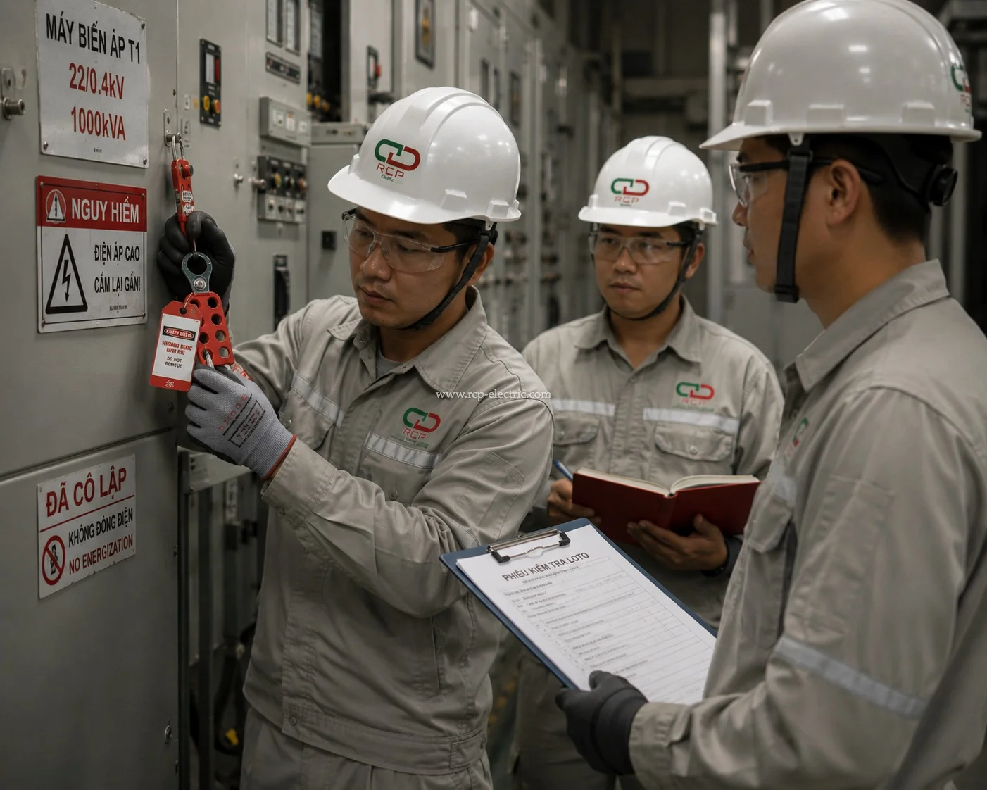 Thực hiện Lockout - Tagout trước khi bảo trì trạm biến áp