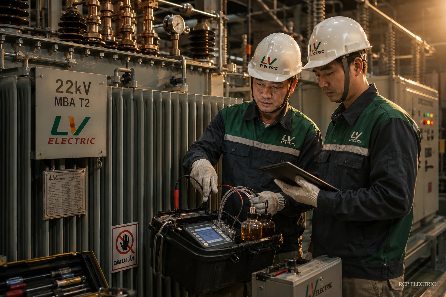 xử lý sự cố trạm trung thế 24/7, đội kỹ sư RCP Electric sửa chữa khẩn cấp hệ thống điện công nghiệp